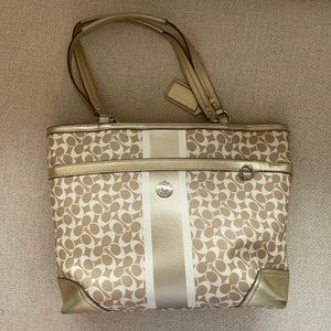 COACH gold tote bag